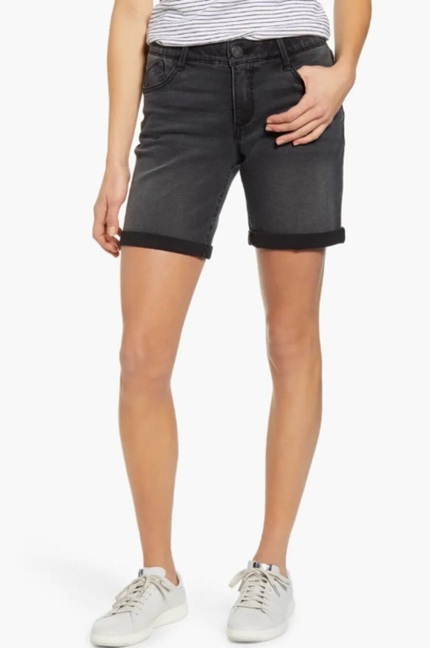 WIT & WISDOM Womens Ab'Solution Bermuda Denim Shorts US 4 Grey Stretch NWT